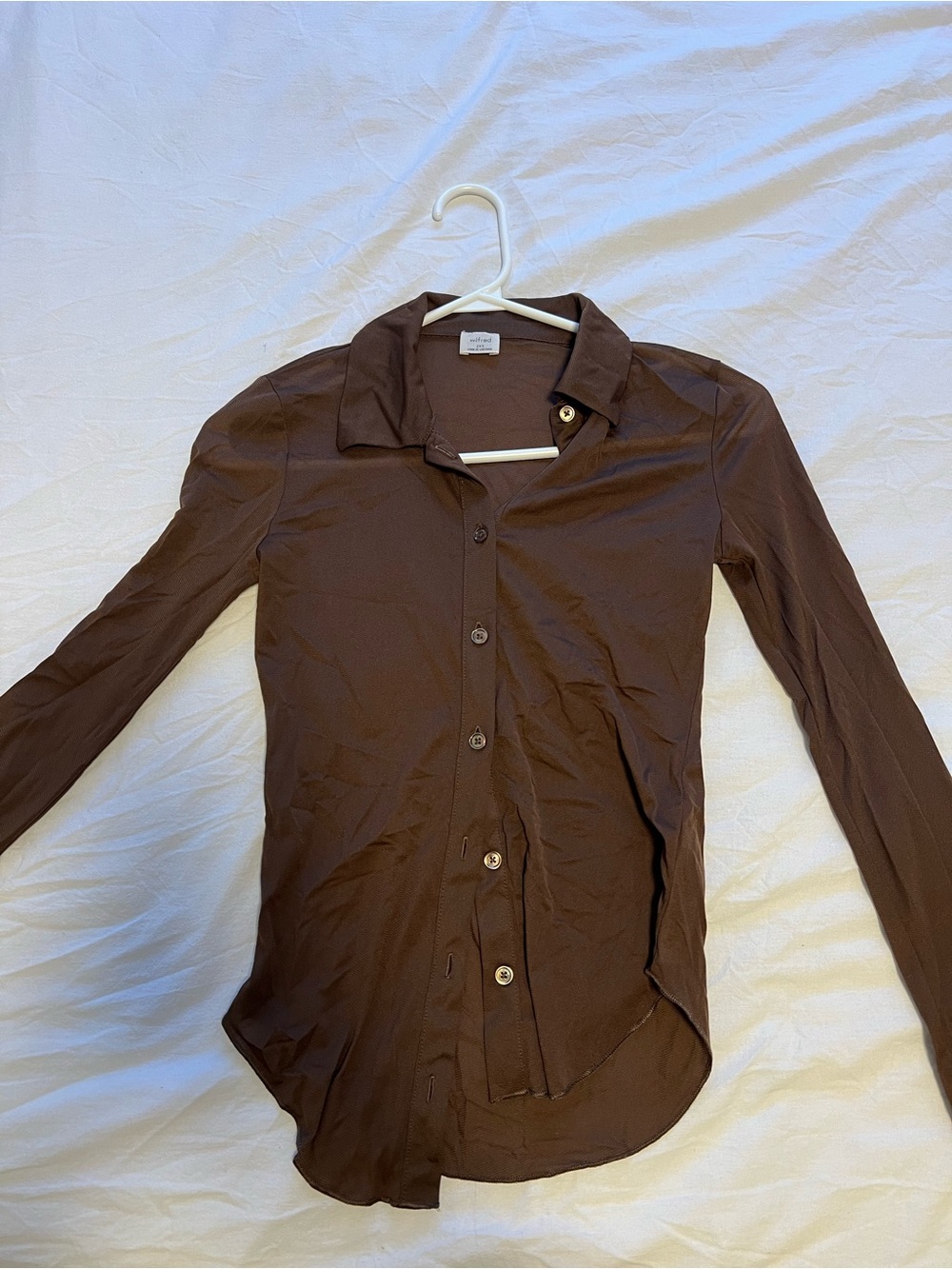 Aritzia Brown Button Down Shirt